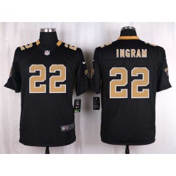 New Orleans Saints #22 Mark Ingram Black Men Nike NFL Game Jersey