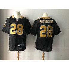 New Orleans Saints #28 Adrian Peterson Black Team Color Men Stitched Nike NFL Elite Jersey