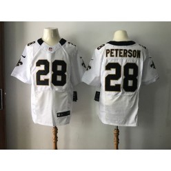 New Orleans Saints #28 Adrian Peterson White Elite Men Nike NFL Jersey