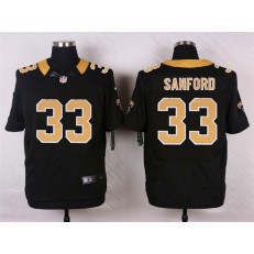 New Orleans Saints #33 Jamarca Sanford Black Team Color Men Stitched Nike NFL Elite Jersey