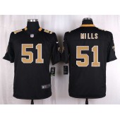 New Orleans Saints #51 Sam Mills Black Men Nike NFL Game Jersey