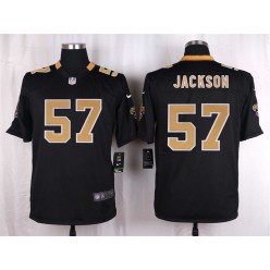 New Orleans Saints #57 Rickey Jackson Black Men Nike NFL Game Jersey
