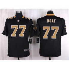 New Orleans Saints #77 Willie Roaf Black Men Nike NFL Game Jersey
