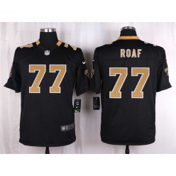 New Orleans Saints #77 Willie Roaf Black Men Nike NFL Game Jersey