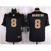 New Orleans Saints #8 Archie Manning Black Men Nike NFL Game Jersey
