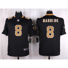 New Orleans Saints #8 Archie Manning Black Men Nike NFL Game Jersey