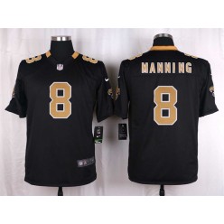 New Orleans Saints #8 Archie Manning Black Men Nike NFL Game Jersey