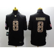 New Orleans Saints #8 Archie Manning Black Men Stitched Nike NFL Limited Salute to Service Jersey
