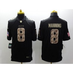 New Orleans Saints #8 Archie Manning Black Men Stitched Nike NFL Limited Salute to Service Jersey