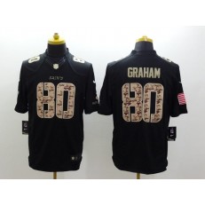 New Orleans Saints #80 Jimmy Graham Black Men Stitched Nike NFL Limited Salute to Service Jersey