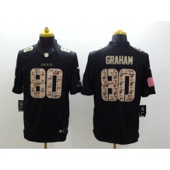 New Orleans Saints #80 Jimmy Graham Black Men Stitched Nike NFL Limited Salute to Service Jersey