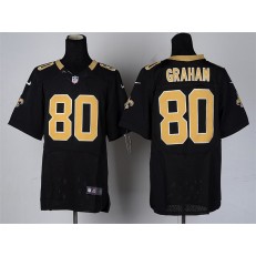 New Orleans Saints #80 Jimmy Graham Black Team Color Men Stitched Nike NFL Elite Jersey