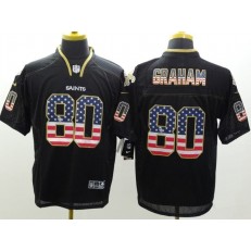 New Orleans Saints #80 Jimmy Graham USA Flag Fashion Black Men Elite Football Nike NFL Jersey