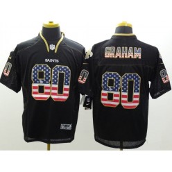 New Orleans Saints #80 Jimmy Graham USA Flag Fashion Black Men Elite Football Nike NFL Jersey