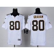 New Orleans Saints #80 Jimmy Graham White Elite Men Nike NFL Jersey
