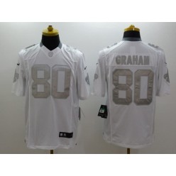 New Orleans Saints #80 Jimmy Graham White Men Stitched Nike NFL Limited Platinum Jersey