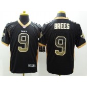 New Orleans Saints #9 Drew Brees Black Team Color Men Stitched Nike NFL Elite Drift Fashion Jersey