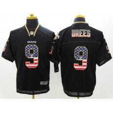 New Orleans Saints #9 Drew Brees USA Flag Fashion Black Men Elite Football Nike NFL Jersey