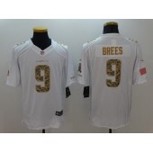 New Orleans Saints #9 Drew Brees White Salute To Service Limited Men Nike NFL Jersey