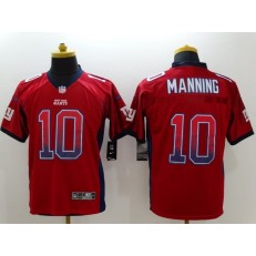 New York Giants #10 Eli Manning Drift Fashion Red Elite Nike NFL Men Jersey