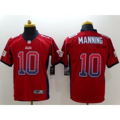 New York Giants #10 Eli Manning Drift Fashion Red Elite Nike NFL Men Jersey