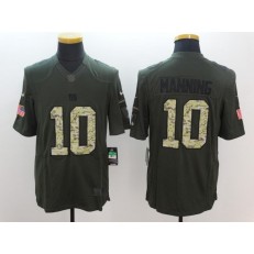 New York Giants #10 Eli Manning Green Salute to Service 2015 NFL Nike Limited Men Jersey
