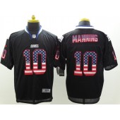 New York Giants #10 Eli Manning Nike 2015 USA Flag Fashion Black Elite NFL Men Jersey
