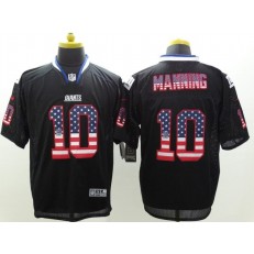 New York Giants #10 Eli Manning Nike 2015 USA Flag Fashion Black Elite NFL Men Jersey