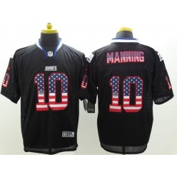New York Giants #10 Eli Manning Nike 2015 USA Flag Fashion Black Elite NFL Men Jersey