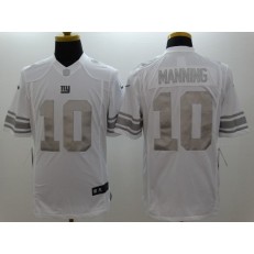 New York Giants #10 Eli Manning Platinum White Limited Nike NFL Men Jersey