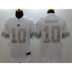 New York Giants #10 Eli Manning Platinum White Limited Nike NFL Men Jersey