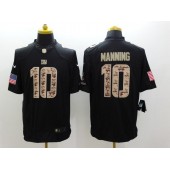 New York Giants #10 Eli Manning Salute to Service Black Limited Men Nike NFL Jersey