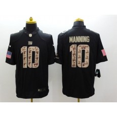 New York Giants #10 Eli Manning Salute to Service Black Limited Men Nike NFL Jersey