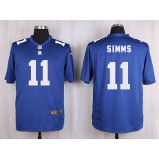 New York Giants #11 Phil Simms Blue Nike NFL Men Game Jersey