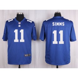 New York Giants #11 Phil Simms Blue Nike NFL Men Game Jersey