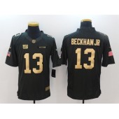 New York Giants #13 Odell Beckha Jr Anthracite Gold Salute to Service Limited Nike NFL Men Jersey
