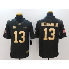 New York Giants #13 Odell Beckha Jr Anthracite Gold Salute to Service Limited Nike NFL Men Jersey