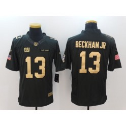 New York Giants #13 Odell Beckha Jr Anthracite Gold Salute to Service Limited Nike NFL Men Jersey