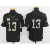 New York Giants #13 Odell Beckha Jr Anthracite Salute to Service Limited Men Nike NFL Jersey