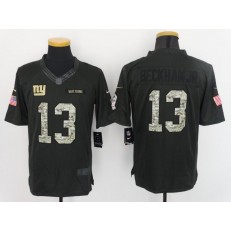 New York Giants #13 Odell Beckha Jr Anthracite Salute to Service Limited Men Nike NFL Jersey
