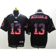 New York Giants #13 Odell Beckha Jr Nike 2015 USA Flag Fashion Black Elite NFL Men Jersey