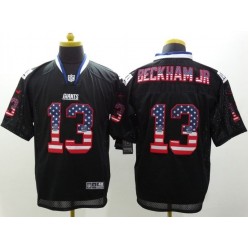 New York Giants #13 Odell Beckha Jr Nike 2015 USA Flag Fashion Black Elite NFL Men Jersey