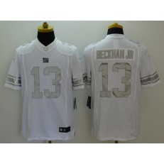 New York Giants #13 Odell Beckha Jr Platinum White Limited Nike NFL Men Jersey