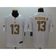 New York Giants #13 Odell Beckha Jr White Salute to Service Limited Men Nike NFL Jersey