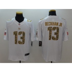 New York Giants #13 Odell Beckha Jr White Salute to Service Limited Men Nike NFL Jersey