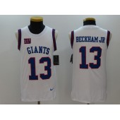 New York Giants #13 Odell Beckham Jr White Color Rush 2017 Vest Stitched NFL Nike Tank Top Men Jersey