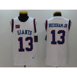 New York Giants #13 Odell Beckham Jr White Color Rush 2017 Vest Stitched NFL Nike Tank Top Men Jersey