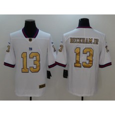 New York Giants #13 Odell Beckham Jr White Color Rush Gold Limited Nike NFL Men Jersey