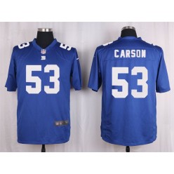 New York Giants #53 Harry Carson Blue Nike NFL Men Game Jersey