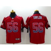 New York Giants #56 Lawrence Taylor Drift Fashion Red Elite Nike NFL Men Jersey